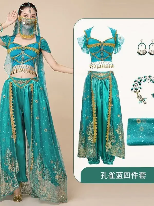 

Indian Dance Costume Adult Exotic Performance Suit Western Region Jasmine Princess belly dance Dance Suit