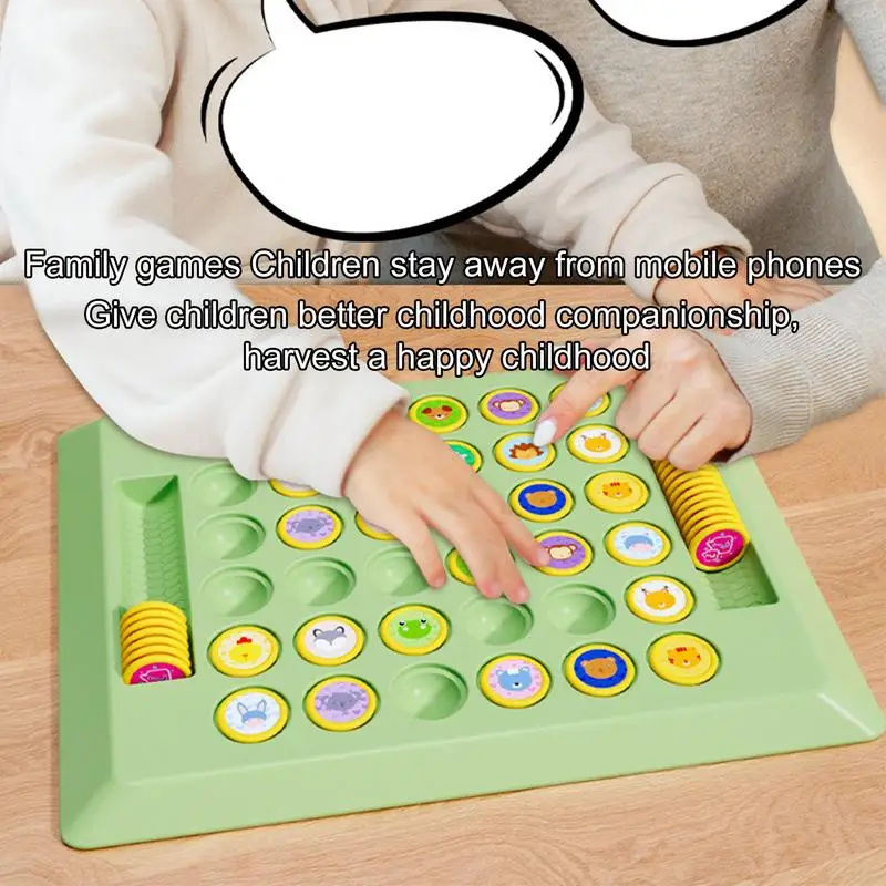 Two-Player Flipping Chess Cartoon Animal Flipping Card With Stickers Classic Fun Chess Board Game early Educational Memory Toys 6