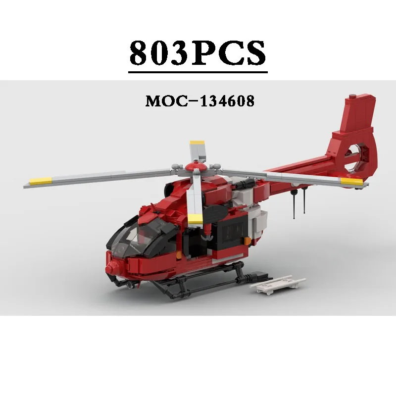 

MOC-134608 Rescue Helicopter Small Pellet Assembly Block 803PCS Kids Building Block Toys Boy Birthday Gift Christmas Toy Gifts