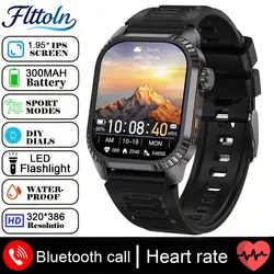 Ultra GPS Outdoors Military Smart Watch - 1.95 AMOLED Display, Compass, 10ATM Waterproof, Long - lasting Battery, Bluetooth Calling - GPS smart watch (Black silicone)