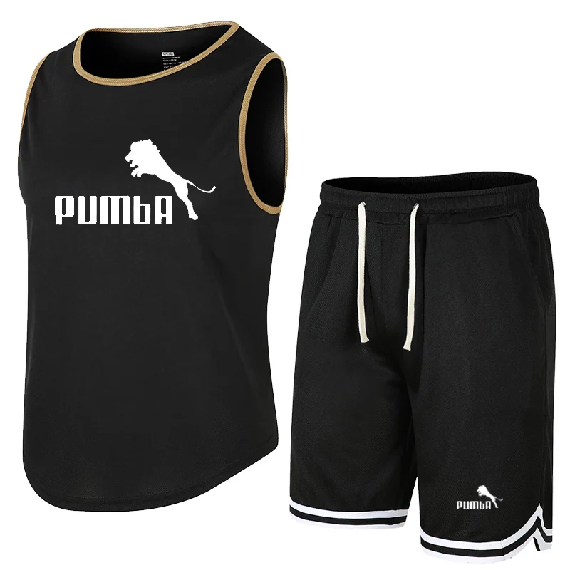 Sleeveless Vest Sports Shorts Set Breathable Pants Fitness Competition Training Basketball SuitT-Shirt Custom logo