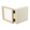 1pcs Log Color Plain Wood Wooden Square Hinged Storage Boxes Craft Gifts Box Handmade Case Box Storage Organization S/M/L/XL 3