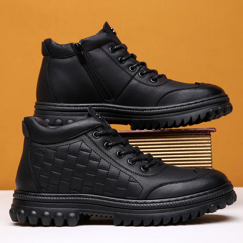 

Winter Shoes Men Chelsea Boots Genuine Leather Warm Shoes Men Ankle Boots Fashion Brand Cow Leather Male Footwear