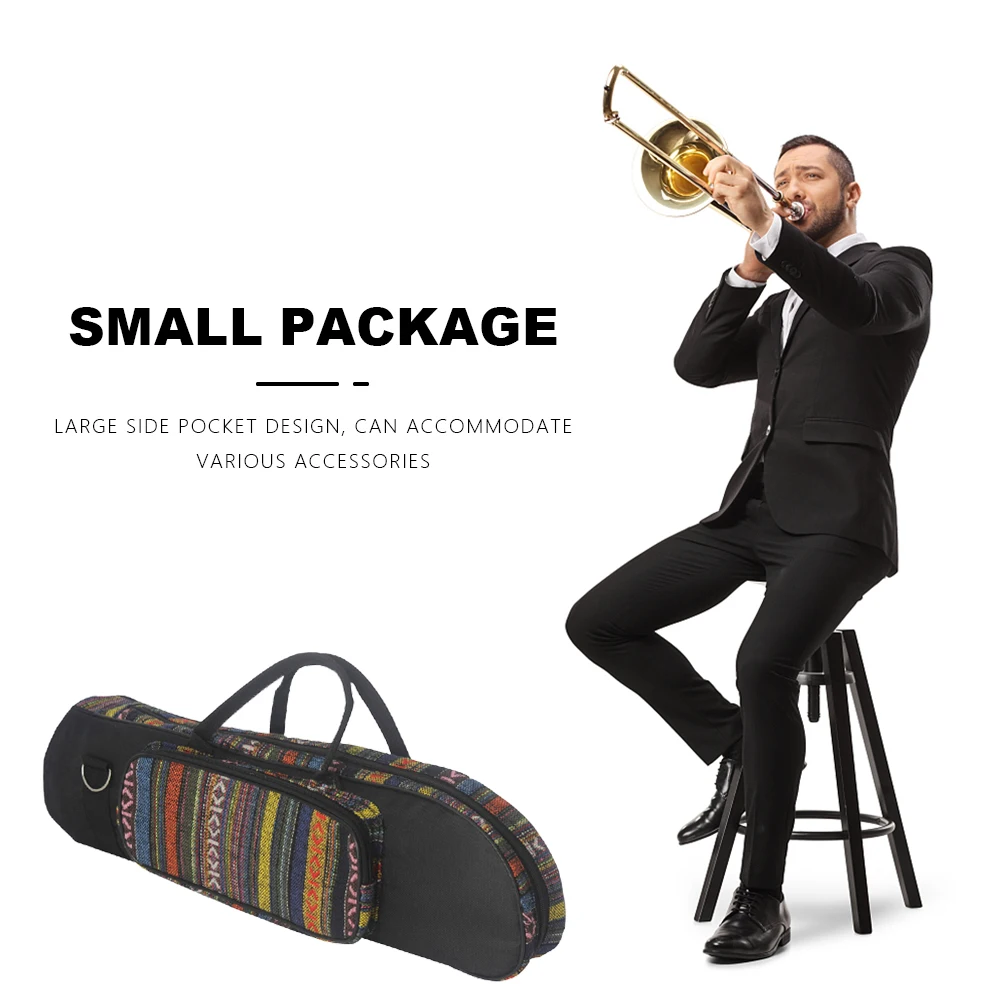 Ethnic Style Trumpet Bag Portable Oxford Cloth Waterproof Carrying Bag Wear-resistant Trumpet Instruments Accessories