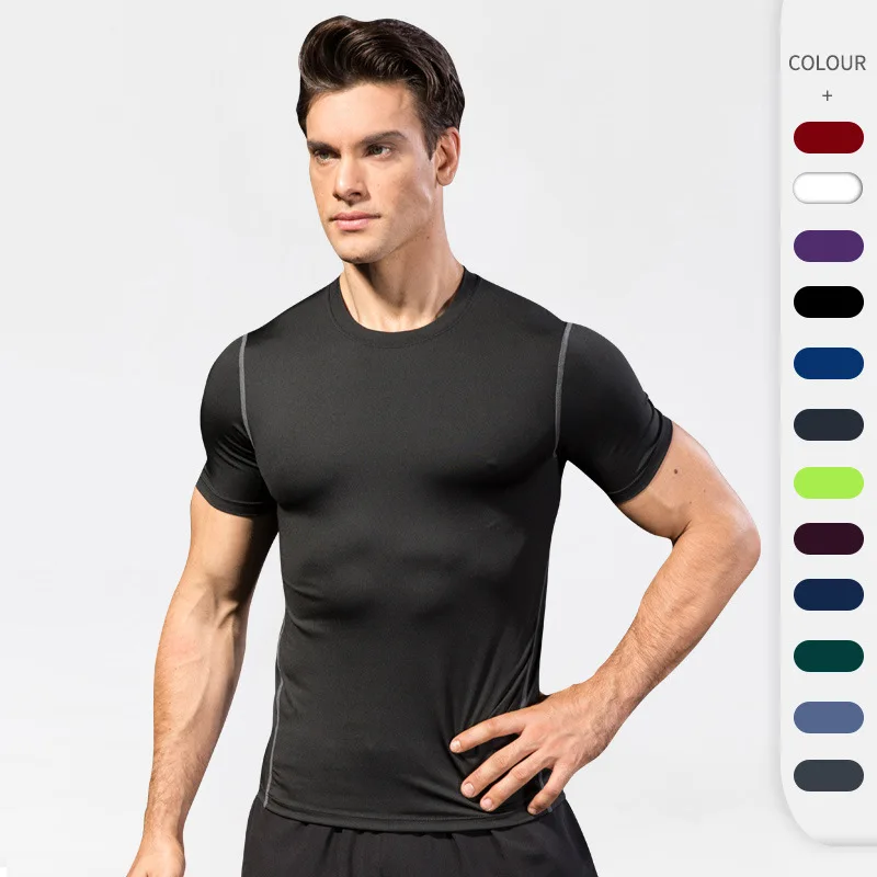 

Fitness Gym Sports T-Shirt Jogging Running Sweatshirt Tights Short Sleeve Shirtts Men's Tee Compression Clothing Football Jersey