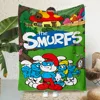 Hot Anime Cartoon Smurfs Printed Blanket Picnic Blankets Warm Blanket Soft and Comfortable Blanket Home Travel Birthday Gift 1