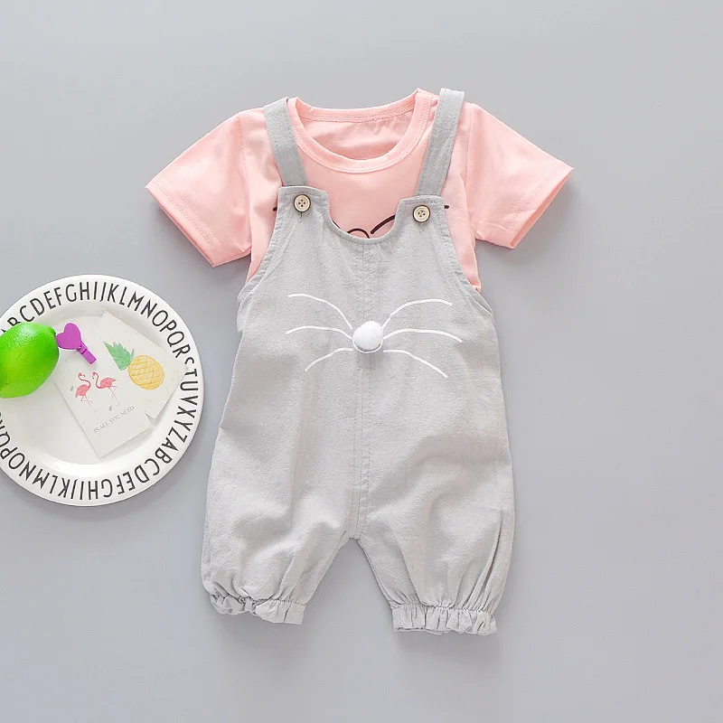 Toddler Girl's 2pc Tee and Overalls 4