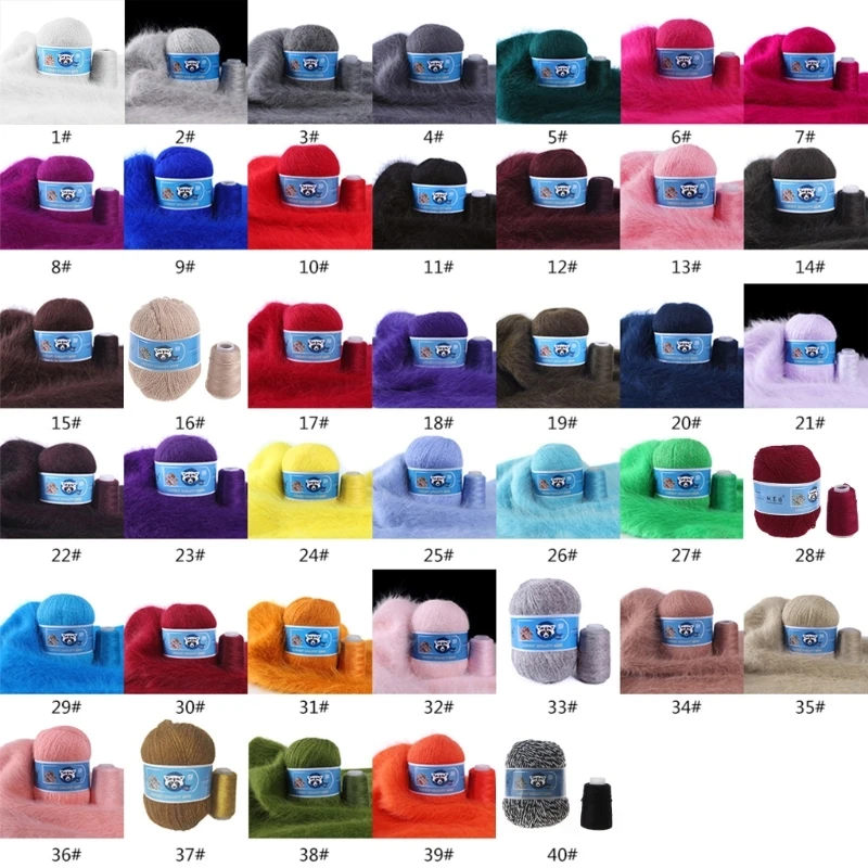

50g+20g/Pack Knitting Yarn Mink Wool Worsted Weight Yarn Hand Sewing Weaving Yarn Wool Couture Making Material Supplies
