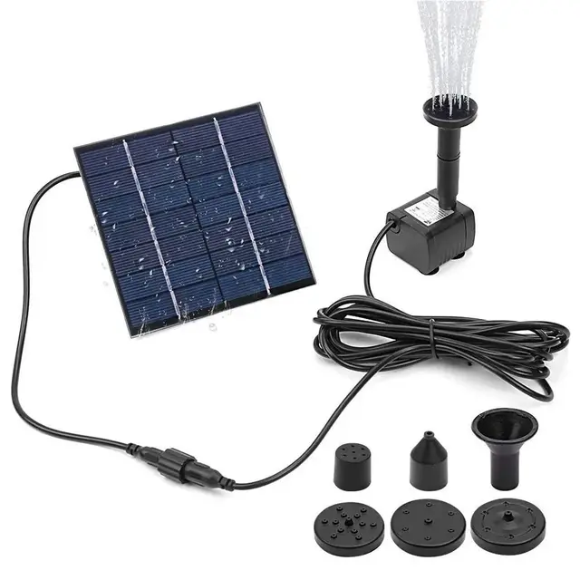Mini pompe de fontaine solaire, kit de panneau d'alimentation, pompe à eau à panneau solaire pour piscine de jardin, fontaine d'eau, bain d'oiseaux intérieur et extérieur, 1.4W 1