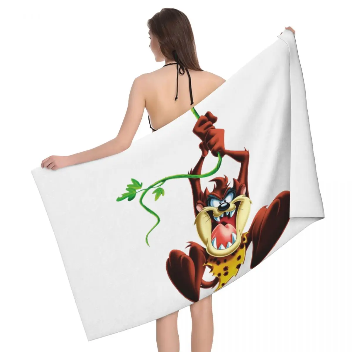

Custom Taz Cartoon Wild And Crazy Beach Towel Quick Dry Tasmanian Devil Super Soft Microfiber Shower Sauna Towels