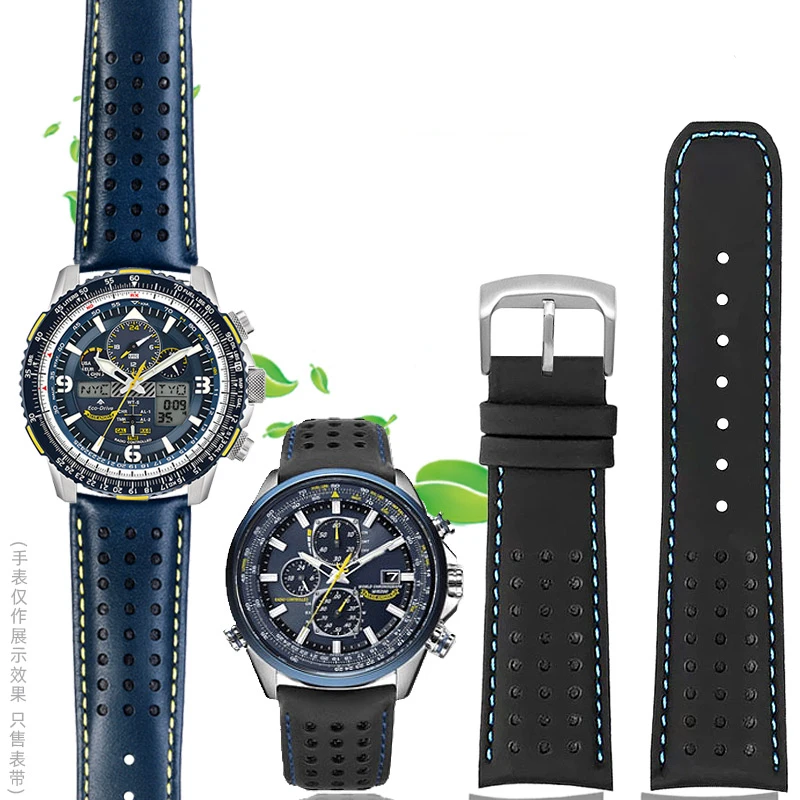 

Ремешок для часов Citizen из натуральной кожи, противоаллергенные аксессуары, синий ангел, два поколения, At8020/Jy8078 Air Eagle 22 23 мм