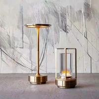 LED Cordless Table Lamp Retro Bar Metal Desk Lamps Rechargeable Touch Dimming Night Light Restaurant Bedroom Home Outdoor Decor 1