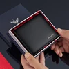 Wallet Men's casual leather wallet card bag One silver bag Short men's gift wallet for boyfriend black 1