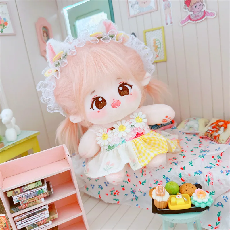 20cm Cute Soft Plush Doll Kawaii Little Daisy Floral Dress 2Pcs Suit Stuffed Cotton Girls Doll with Clothes DIY Accessory Toys mig welding gun accessory 0 035 kit for lincoln magnum 100l or tweco mini 1 mig gun 20pcs contact tips 11 35 0 035 2pcs ga