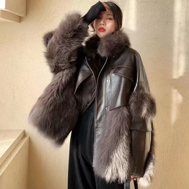 

Hot Selling Fur Coat for Women's 2024 Winter Loose Korean Version Fashionable Imitation Fox Fur Thickened Haining High-end Coat