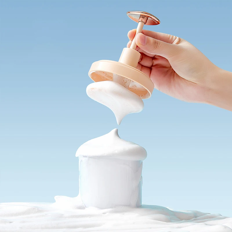 Facial Cleansing Whisk 1Pc Whisk for facial cleansing push type fluffy cream foamer facial cleanser simple cute fine micro-foam wash accessories