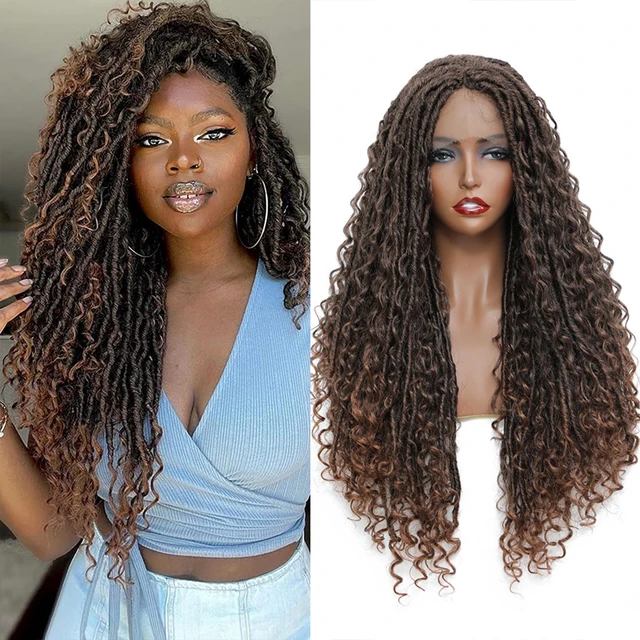 Soku Faux Locs Braided Wig Swiss Lace Straight Mixed Bohemian Curly Hair  Hand-braided Synthetic Lace Wig Crochet Braids Wig - Synthetic Lace  Wigs(for Black) - AliExpress