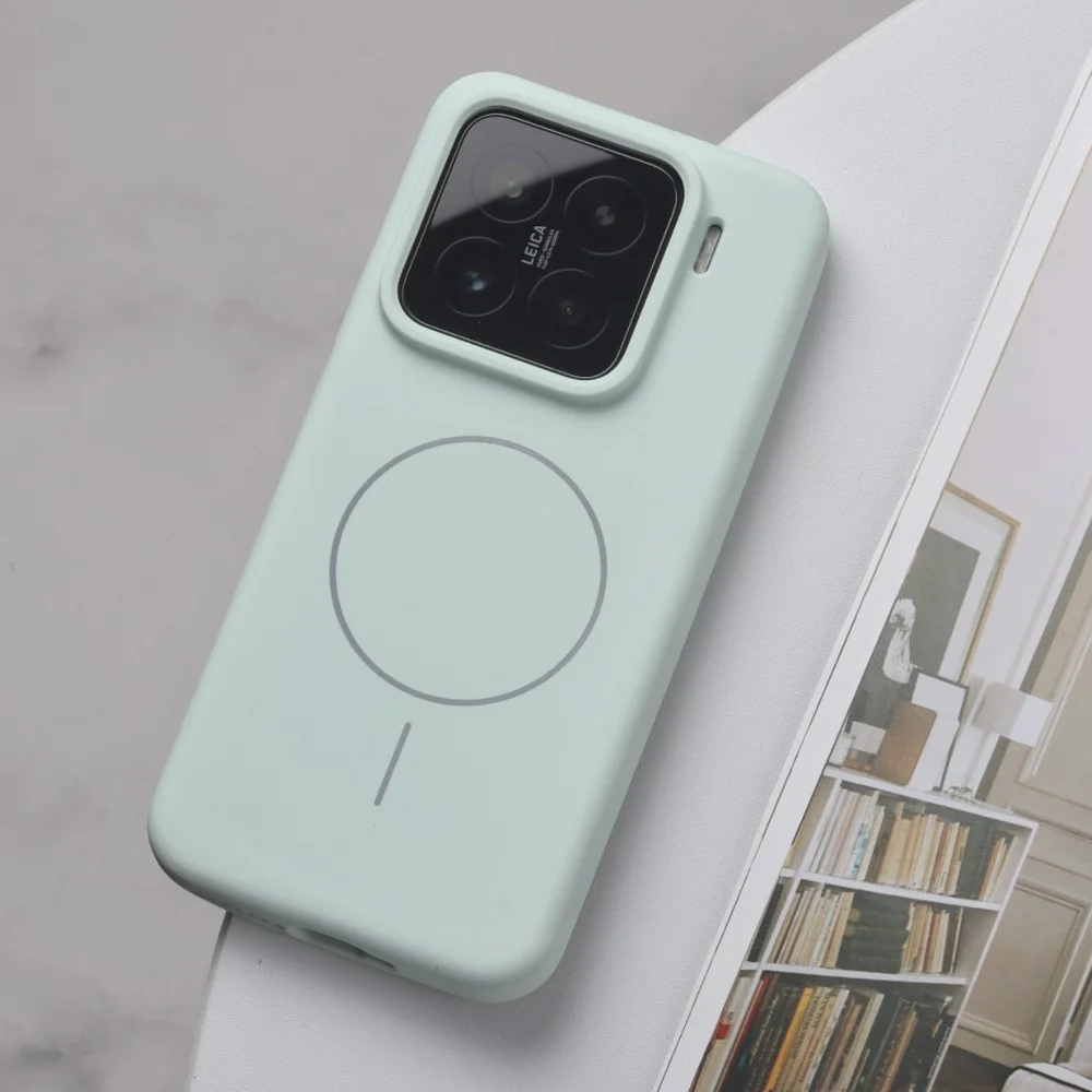 Premium Liquid Silicone Shockproof Magnetic Wireless Charging Case - Flocking Cover