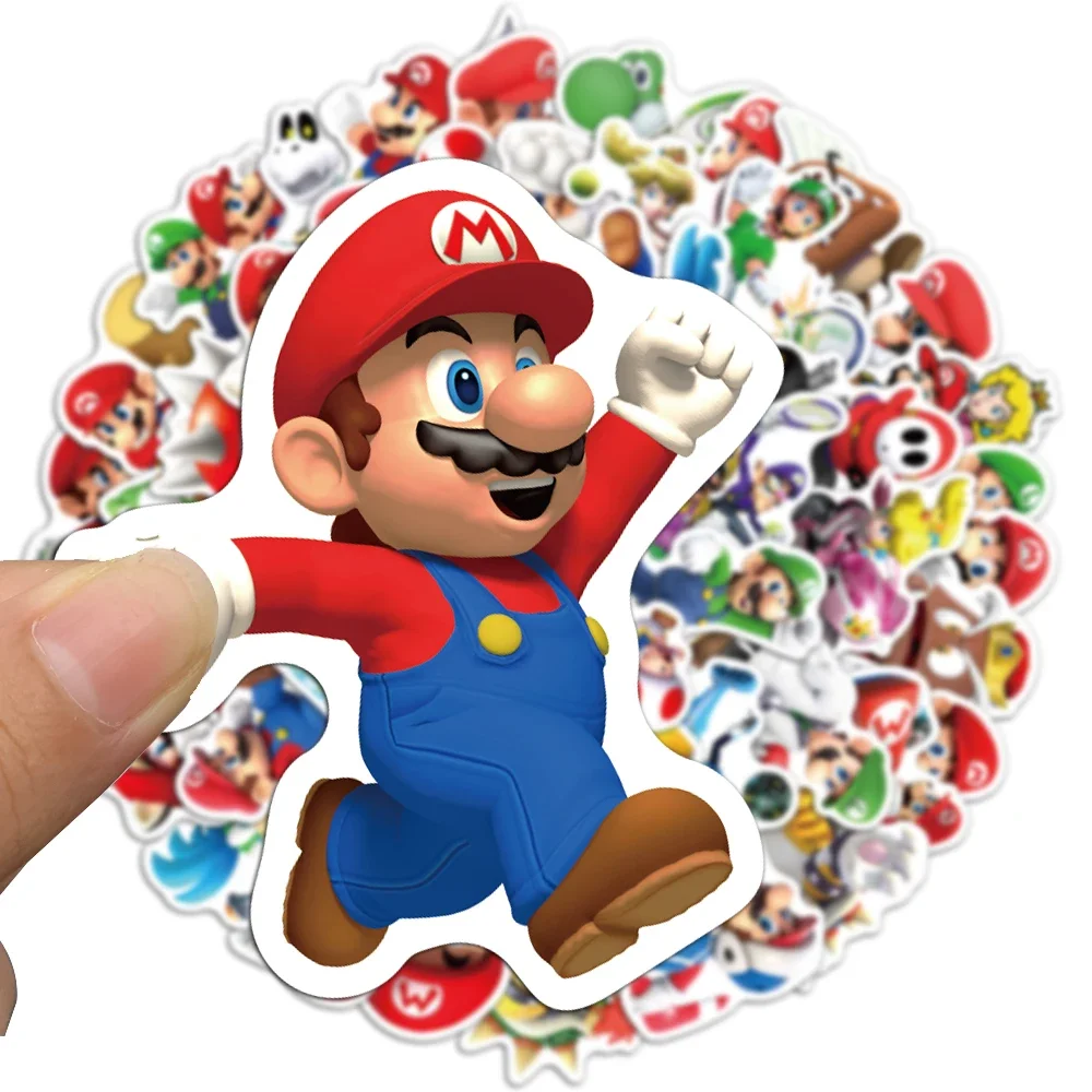 Cartoon Super Mario Game Stickers for DIY Laptop Notebook Skateboard Fridge Phone Kawaii Waterproof Decal Sticker Kids Toys 2