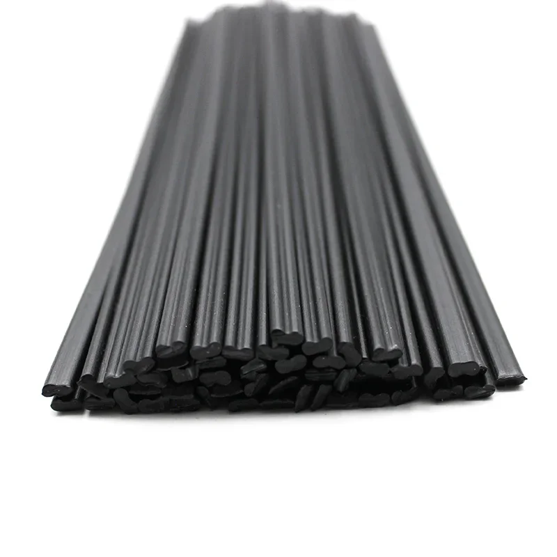50-Pack Black PP Plastic Welding Rods (4mm Triangular) - For Repairing Polypropylene