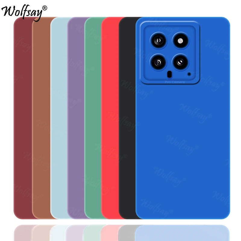 Cover Posteriore Full Edge Per Xiaomi 14 Custodia Antiurto Morbida Originale In Silicone Liquido Per Xiaomi 14 Cover Per Xiaomi 14 Pro