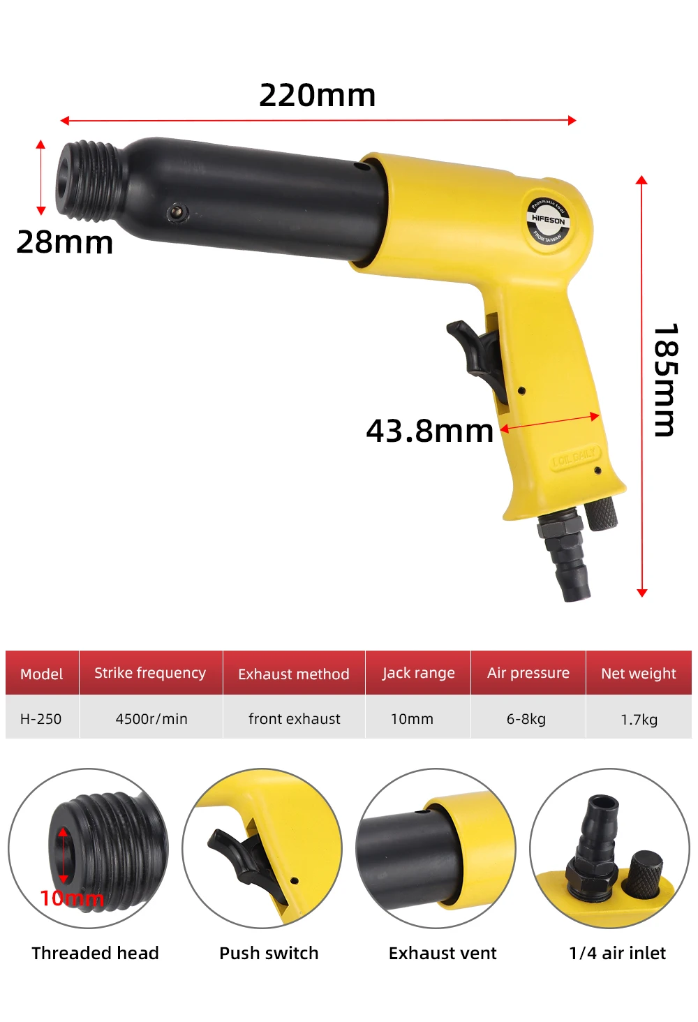 Pneumatic Air Riveter Gun hammer Air Rivets tools for Solid Hollow Rivets -  AliExpress