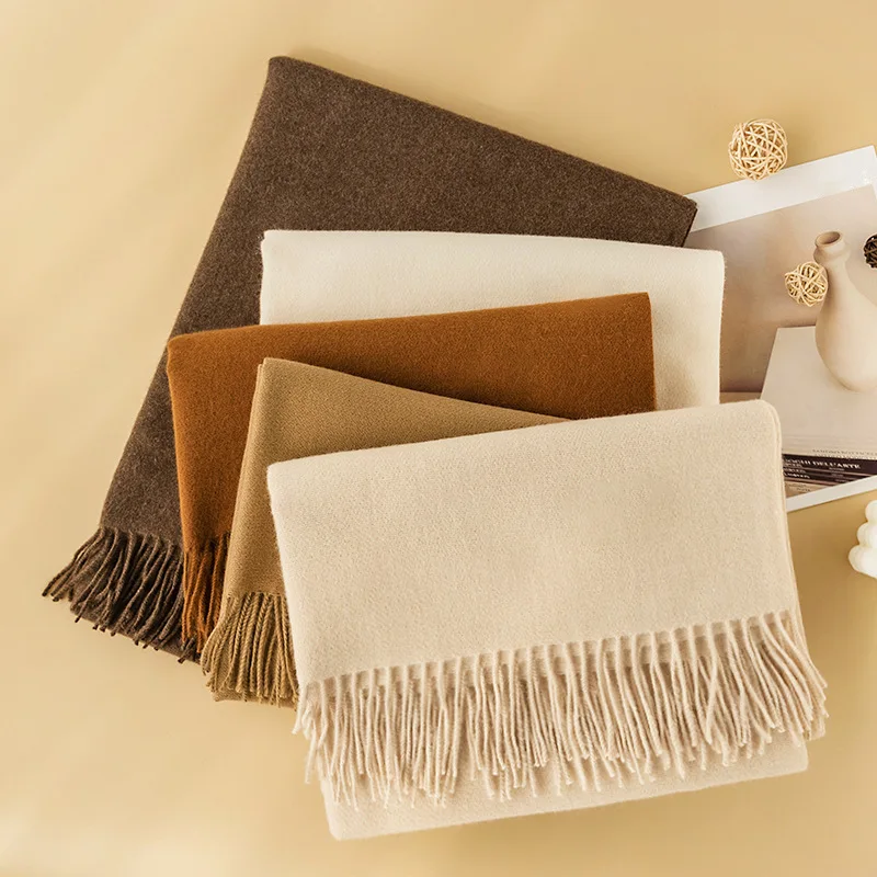 

Новый однотонный шарф на осень и зиму милый шарф из искусственного кашемира женский высококачественный теплый шарф