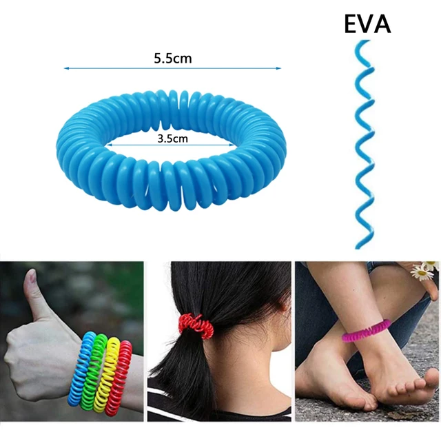 Spirál Elasztikus Tavaszi Kötél Eva Szúnyogtaszító Karkötő Kulcstartó Fém Karabiner Kültéri Veszteséghez Férfiak Számára - Image 2