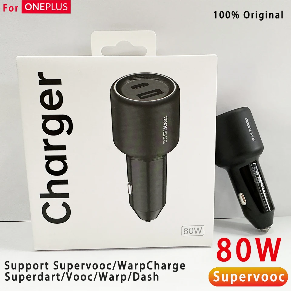 OriginalOneplusCarCharger80wSupervoocFastChargingUsbTypeCCar
