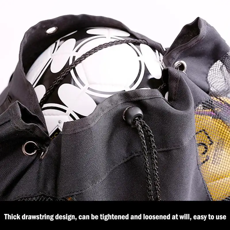 Sac à Ballons Filet Grande Capacité 15-20 Ballons - Sac Transport Basket Football Volleyball Avec Bandoulière