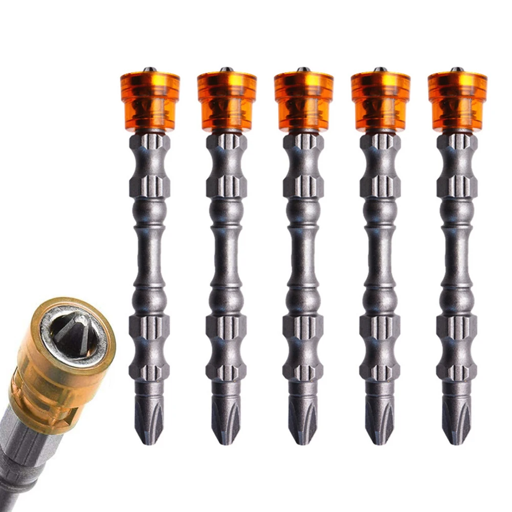 

5pcs 65mm PH2 Alloy Steel Double-Head Cross Screwdriver Bits Precision Impact Driver Magnetic Ring For Electric Screwdrivers