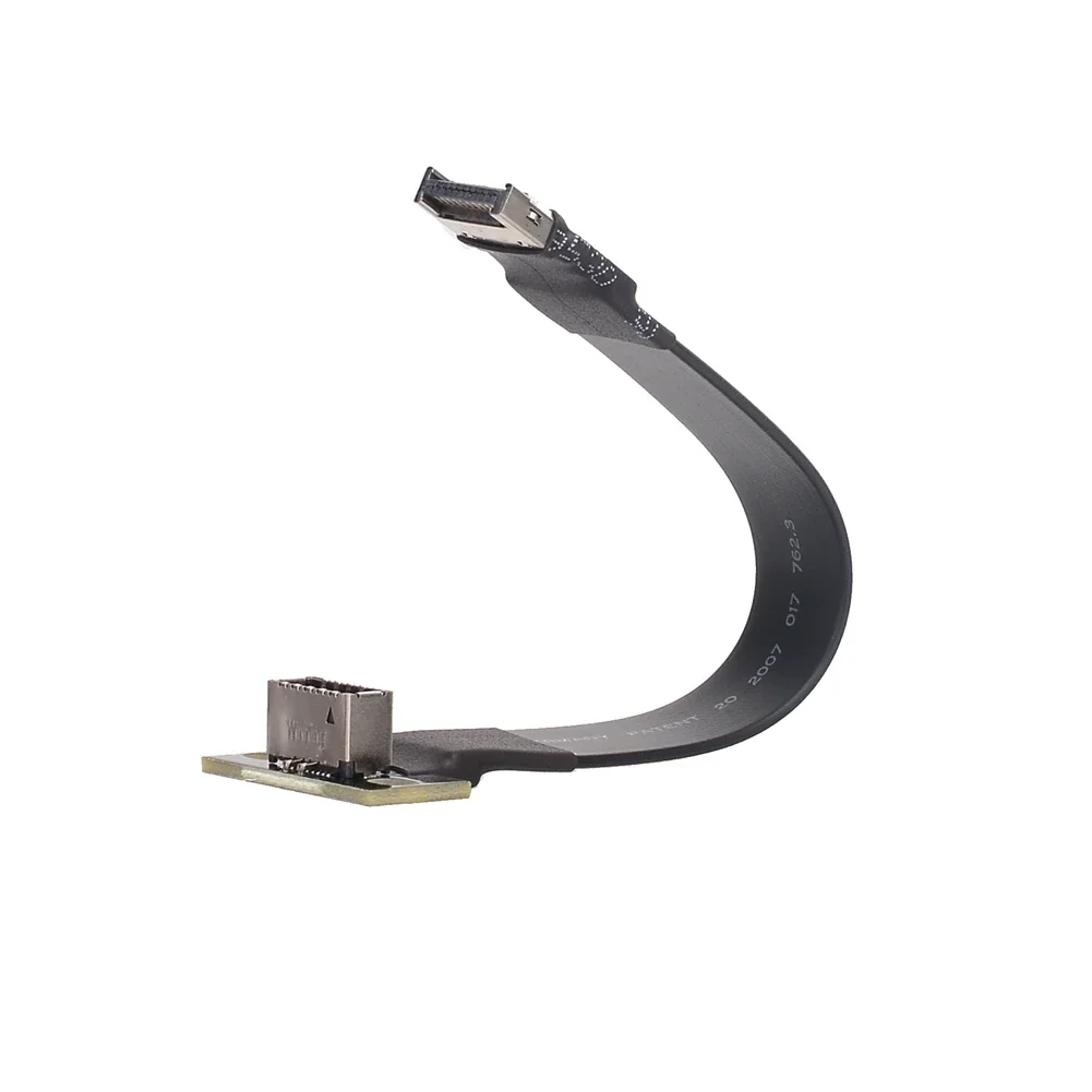 Adt-usb Interno 3.2 20pin Gen2 tipo e Macho para Tipo-e Adaptador Feminino Extensão do Soquete do Painel Frontal Cabo de Fita Plana com Furo do Parafuso - Imagem 2