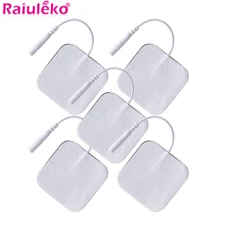50/100 PCS Electrode Pads 4x4 Cm White Needle 2 MM Plug Non Woven Neuromuscular Stimulator TENS Ems Slimming Physiotherapy