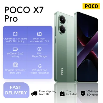 POCO X7 Pro 5G  8+256GB Global Version 6.67" 120Hz 1.5K Display Powered by Flagship Dimensity 8400-Ultra 90W 6000mAh Battery NFC