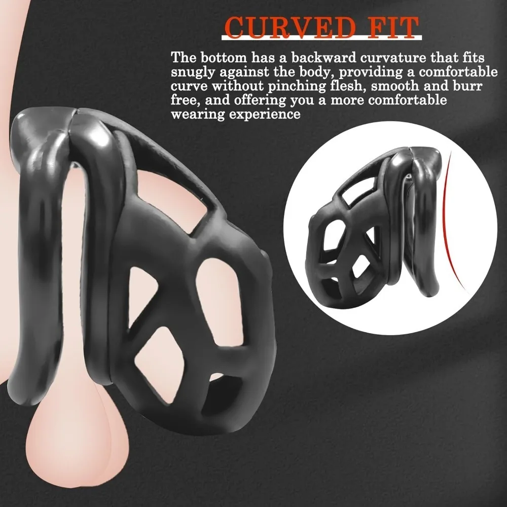 penis chastity cage chastity lock sex toy chastity cage accessory 7.0 Chastity Lock Cock Cage 3D Invisible Lock 4 Arc Ring Testicle Chastity Belt BDSM Toy Hentai Bondage Fetish SexToy