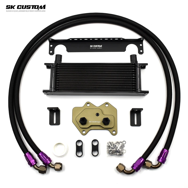 Skcustom Per Volkswagen Ea113 Radiatore Olio Motore Per Audi 1.8T 2.0T Kit Radiatore Olio Golf Mk5 Mk6 Adattatore Di Raffreddamento Modifica Auto