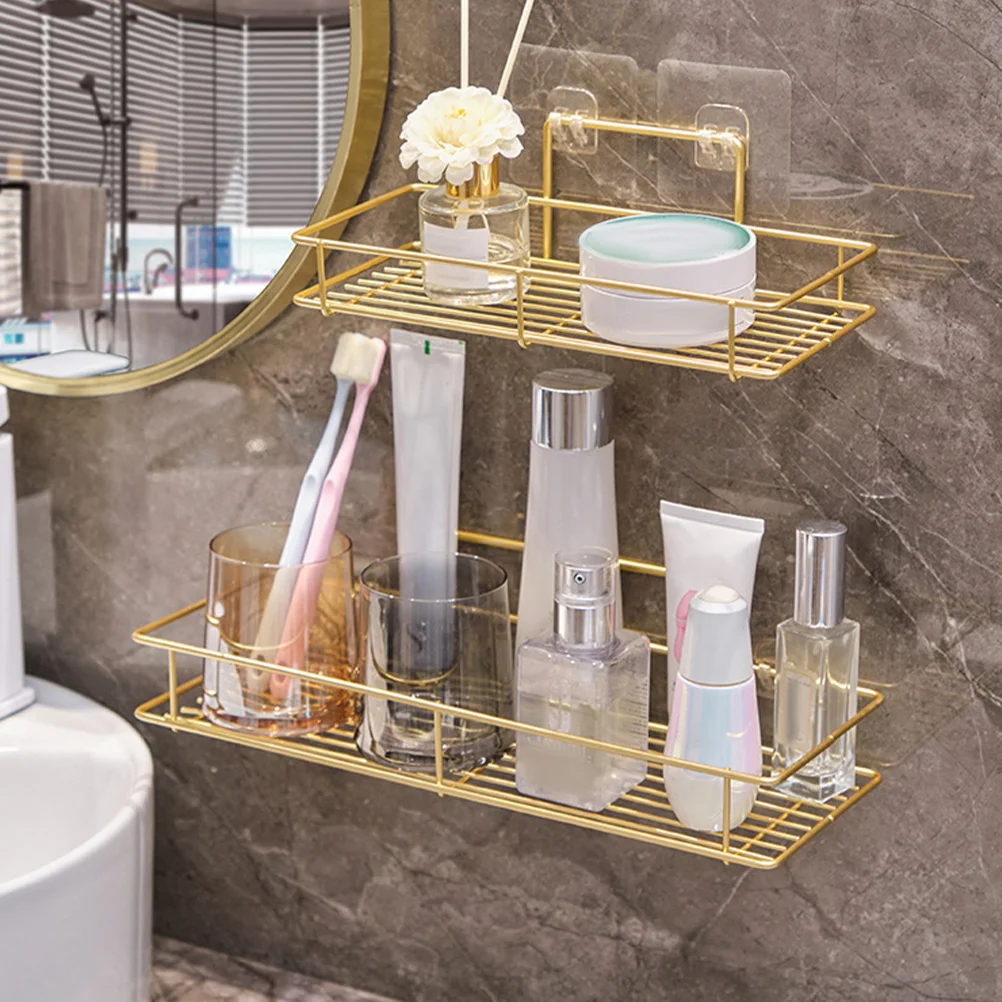

Bathroom Shelf Door Organizer Hanging Storage Shelves Makeups Shampoo Holder Large