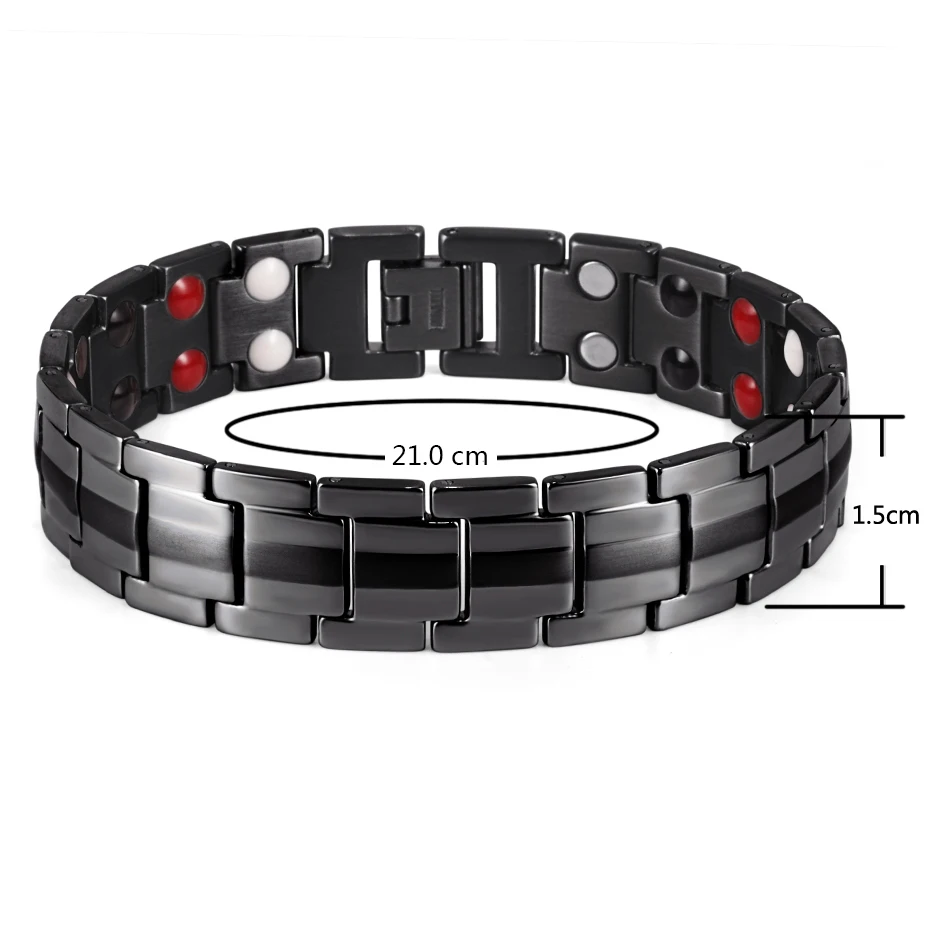 WelMag Titanium Magnetic Therapy Bracelets Fashion Jewelry Christmas Gifts for Men and Women Bracelet Sets Blood Pressure