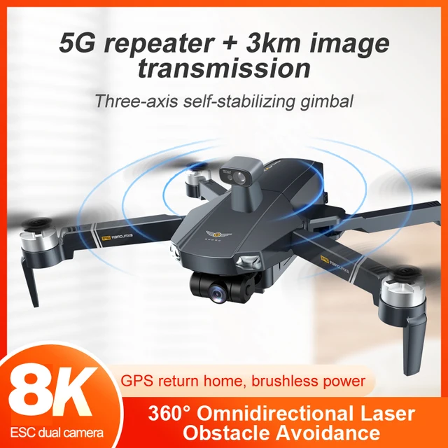2022 GPS Drone 8k Professional Camera Drone 3KM RC Distance drones 3-Axis Brushless Motor Obstacle Avoidance Dron Quadcopter 1