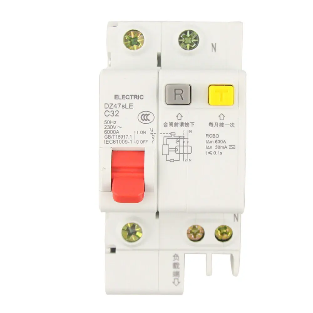 

1P+N 32A DZ47SLE For DELIXI Air Switch Circuit Breaker