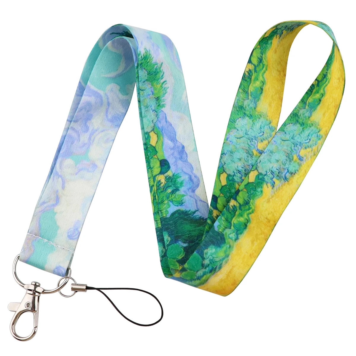 Chic Art-Inspired Lanyard with Badge Holder & Charm Accessories - Perfect