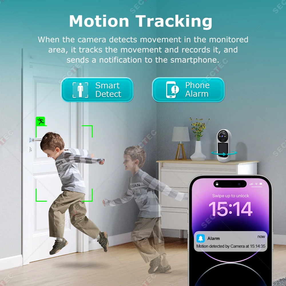 كاميرا مراقبة منزلية لاسلكية 2MP بشاشة
