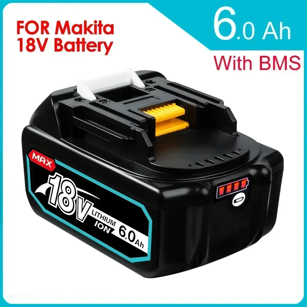 

Перезаряжаемый литий-ионный аккумулятор 18 в, 6,0 Ач BL1860b для электроинструментов Makita 18 в BL1860 BL1830b BL1850b BL1840 LXT-400 6A