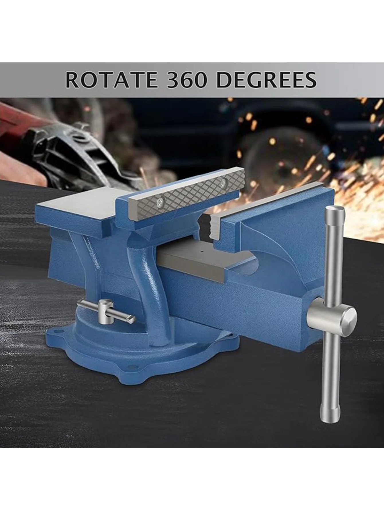 4 Inch Bench Vise Heavy Lock Down Duty Clamps Precision 4 Inch Jaw Width 360° Swivel Base CNC Vise Work Bench For Woodworking Mi 6
