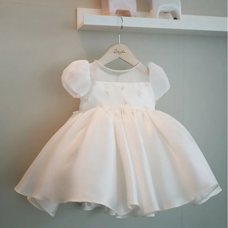 

Newborn Baby Baptism Dress For Girls Infant Beading Christening Gown Baby Girl 1st Year Birthday Party Dresses Toddler Clothes