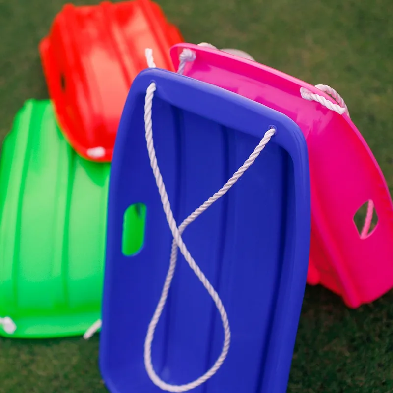 Winter Toboggan Thicken Snow Sled Lawn Beach Kids Adults Scooter Straw Sledge for Outdoor Downhill Skiing Sledding