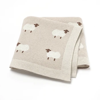 Baby Cotton Blanket with Lambs 1