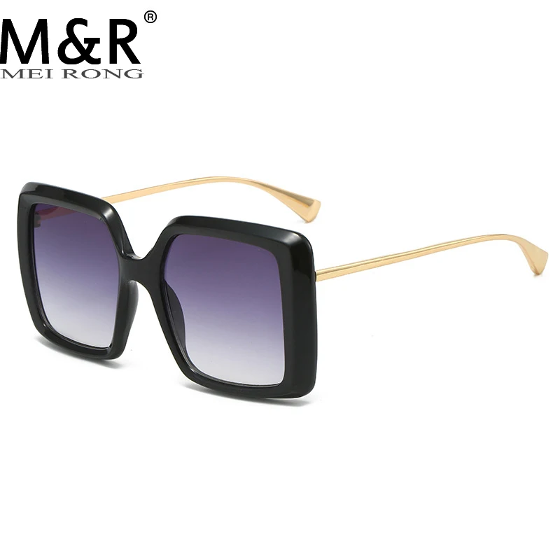 

2023 New Women's Square Sunglasses Fashion Simple Metal Glasses Leg Retro Gradient Leopard Print Sunnies Gafas De Sol UV400