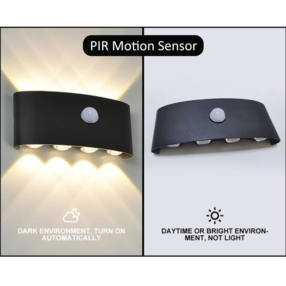 AC85-265V LED Wall Lamp Motion Sensor IP65 Waterproof Outdoor Lighting Wall Light Indoor Living Room Stairs Fixture Lamps