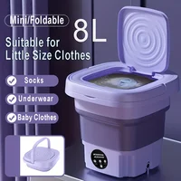 8L Portable Small Foldable Washing Machine with Spin Dryer For Socks Underwear Panties Washer Household Mini Washing Machine 1